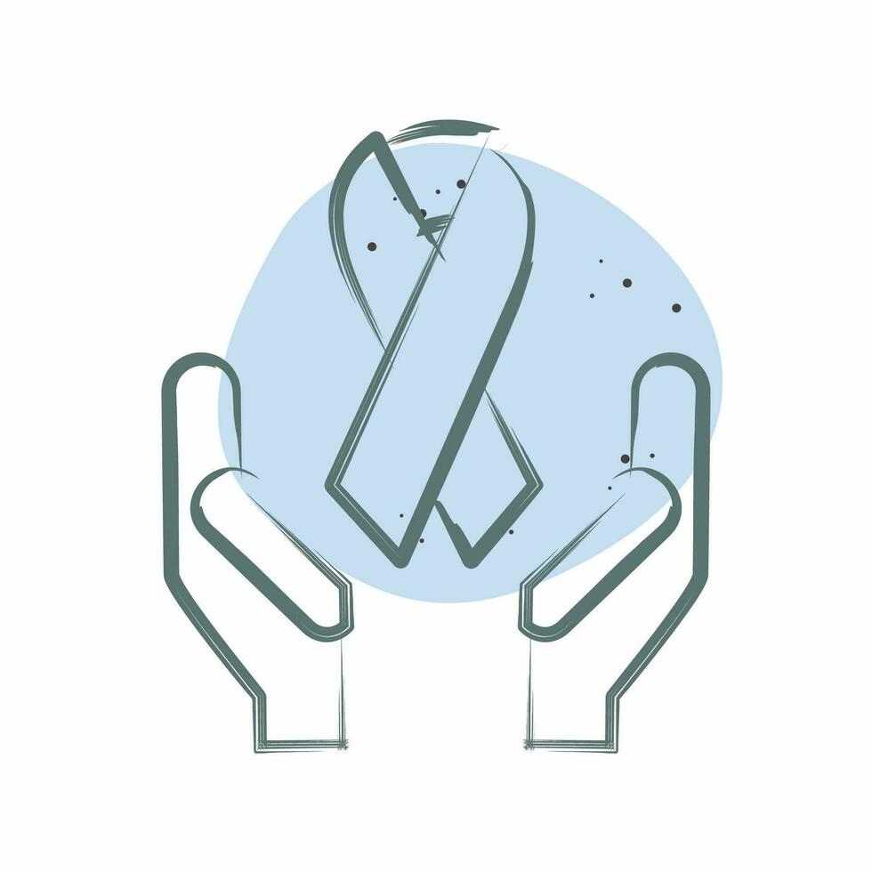 Icon Ribbon. related to World Cancer symbol. Color Spot Style. simple design editable. simple illustration vector