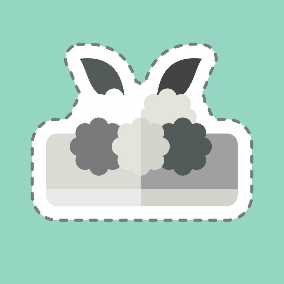 Sticker line cut Turkish Meatball. related to Turkey symbol. simple design editable. simple illustration vector