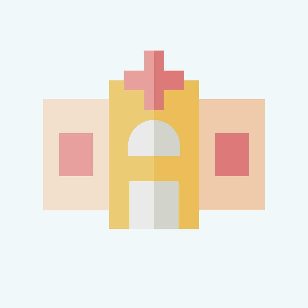 Icon Hospital. related to World Cancer symbol. flat style. simple design editable. simple illustration vector