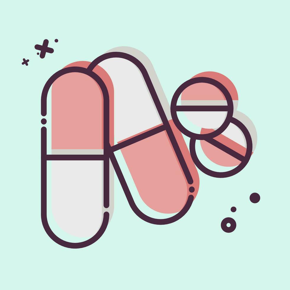 Icon Pills. related to World Cancer symbol. MBE style. simple design editable. simple illustration vector