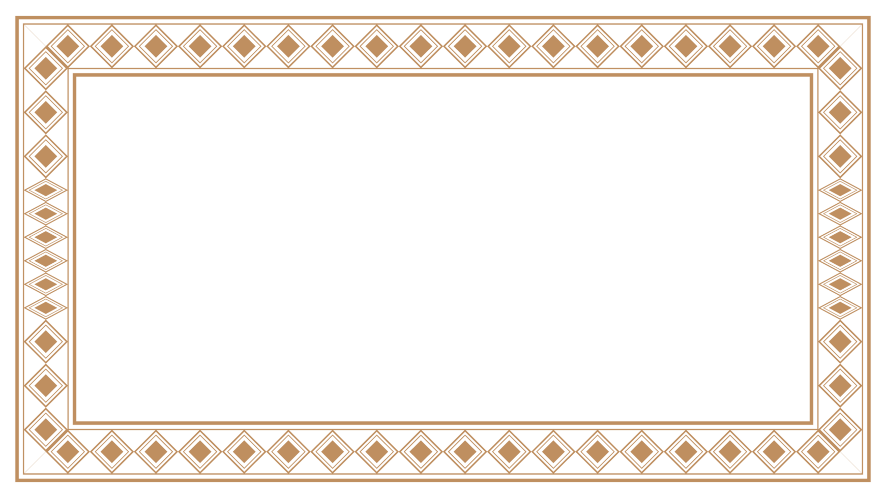Golden square classic thai rectangle corner certificate page border photo frame islamic wedding invitation background png