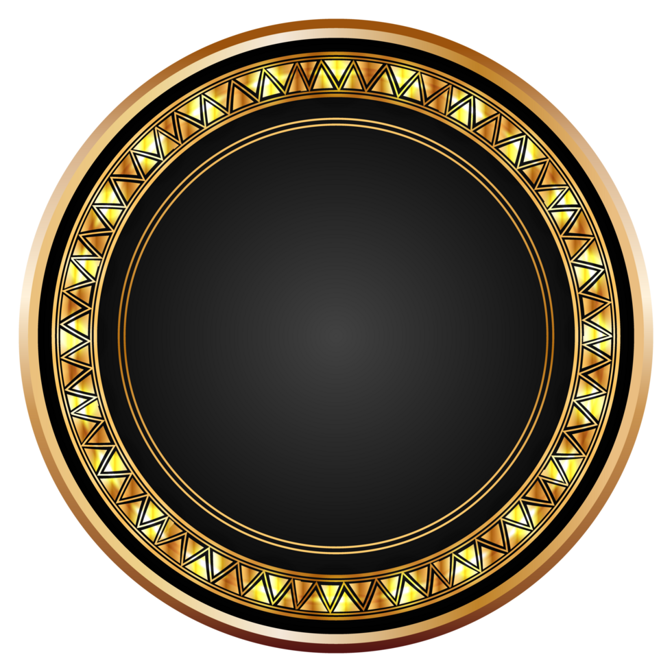 Golden circle frame text box with gold award ribbon icon anniversary badge png