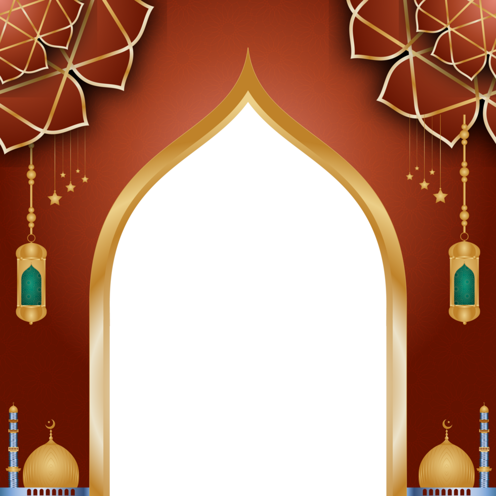 Luxury red ramadan kareem ramadhan islamic ornament mandala shab e barat eid al fitr mubarak transparent background png