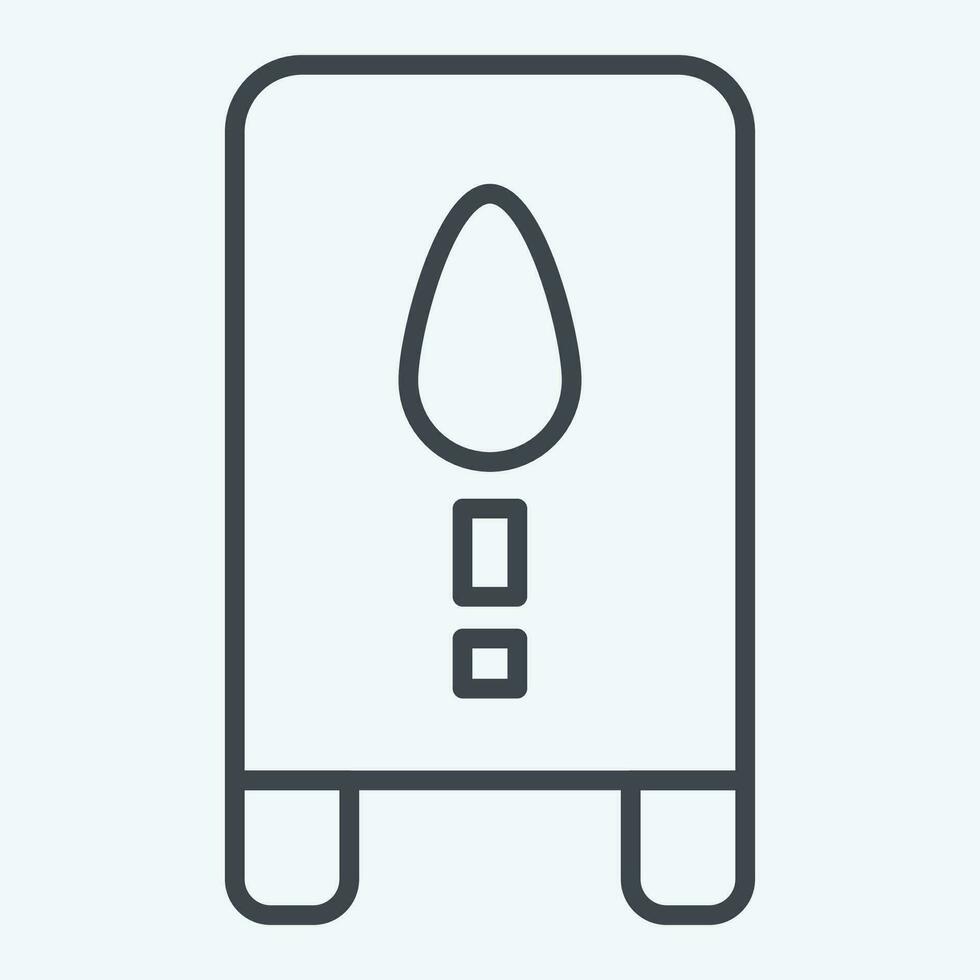 Icon Wet Floor Sign. related to Cleaning symbol. line style. simple design editable. simple illustration vector