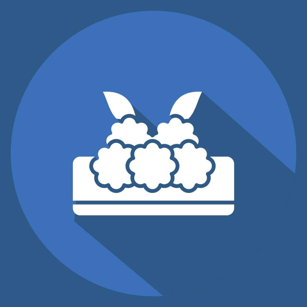 Icon Turkish Meatball. related to Turkey symbol. long shadow style. simple design editable. simple illustration vector