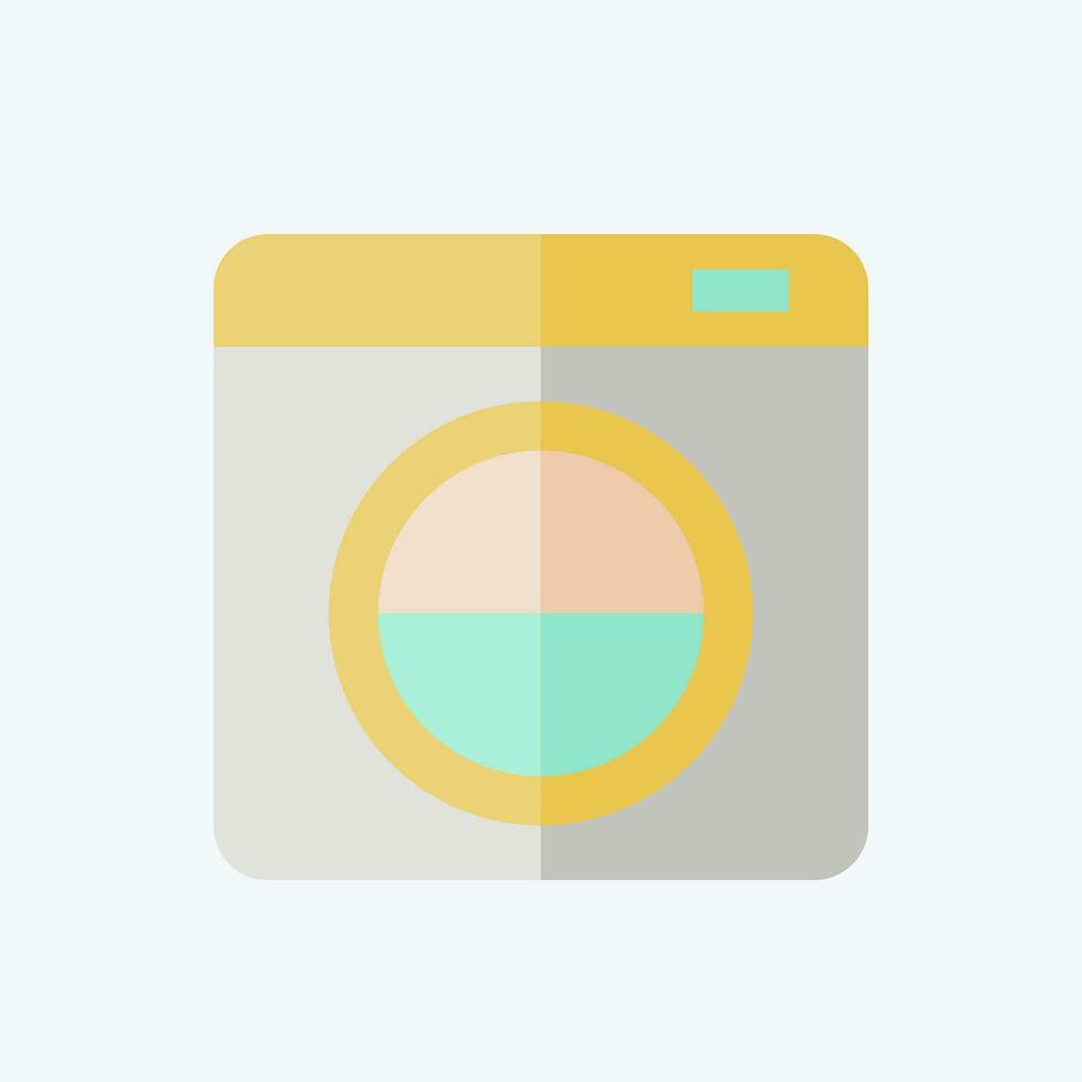 Icon Washing Machine. related to Cleaning symbol. flat style. simple design editable. simple illustration vector