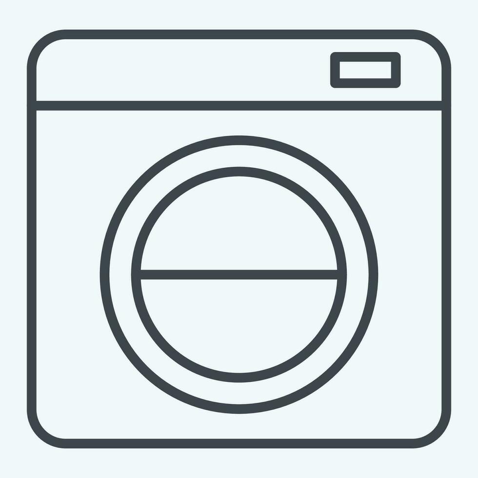 Icon Washing Machine. related to Cleaning symbol. line style. simple design editable. simple illustration vector