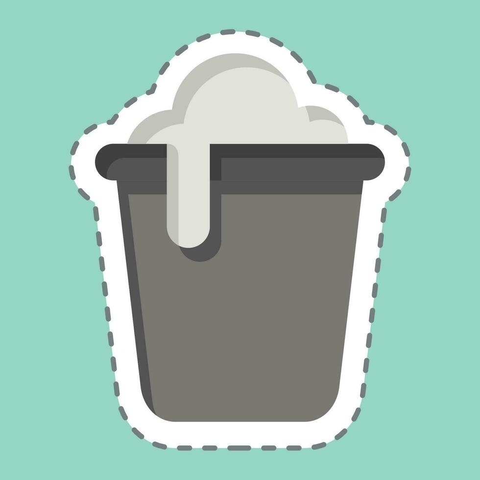 Sticker line cut Bucket. related to Cleaning symbol. simple design editable. simple illustration vector