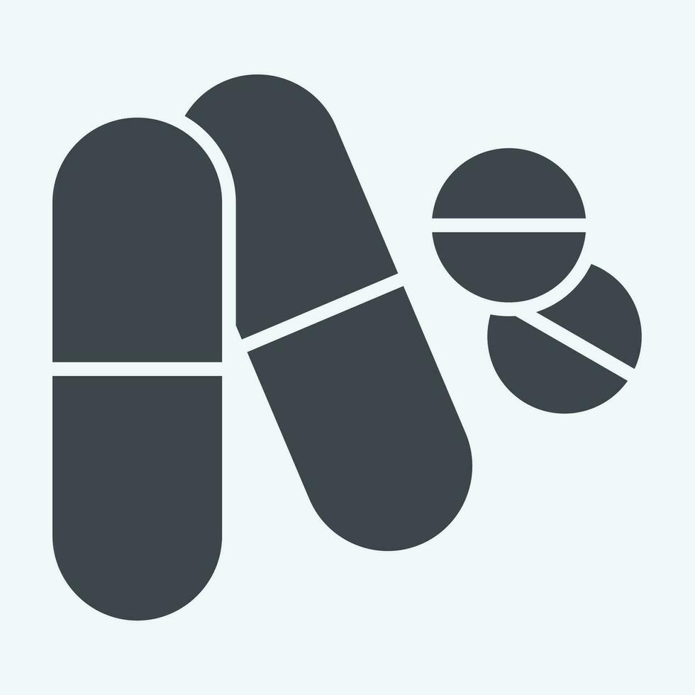 Icon Pills. related to World Cancer symbol. glyph style. simple design editable. simple illustration vector