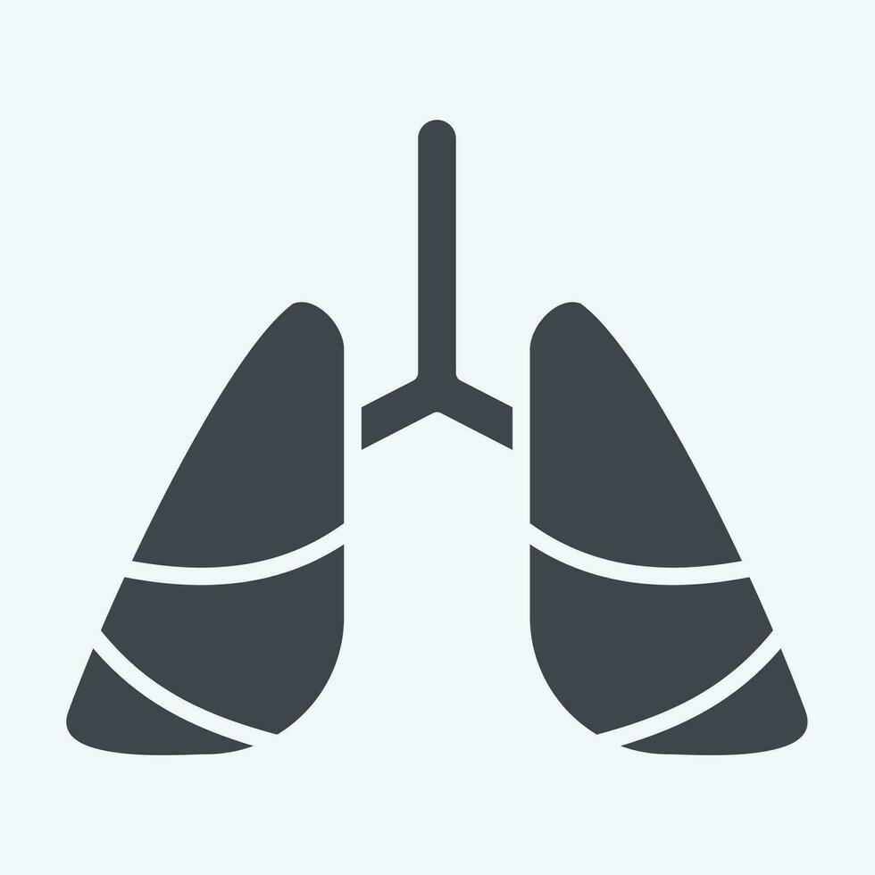 Icon Lung Cancer. related to World Cancer symbol. glyph style. simple design editable. simple illustration vector