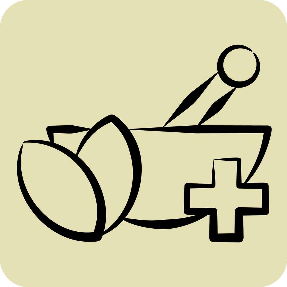 Icon Medicine. related to World Cancer symbol. hand drawn style. simple design editable. simple illustration vector