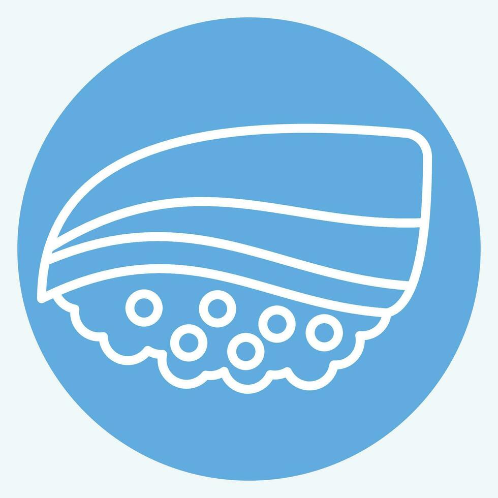 Icon Buri. related to Sushi symbol. blue eyes style. simple design editable. simple illustration vector