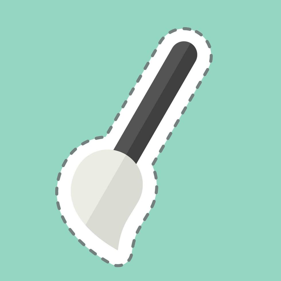 Sticker line cut Mop. related to Cleaning symbol. simple design editable. simple illustration 1 vector