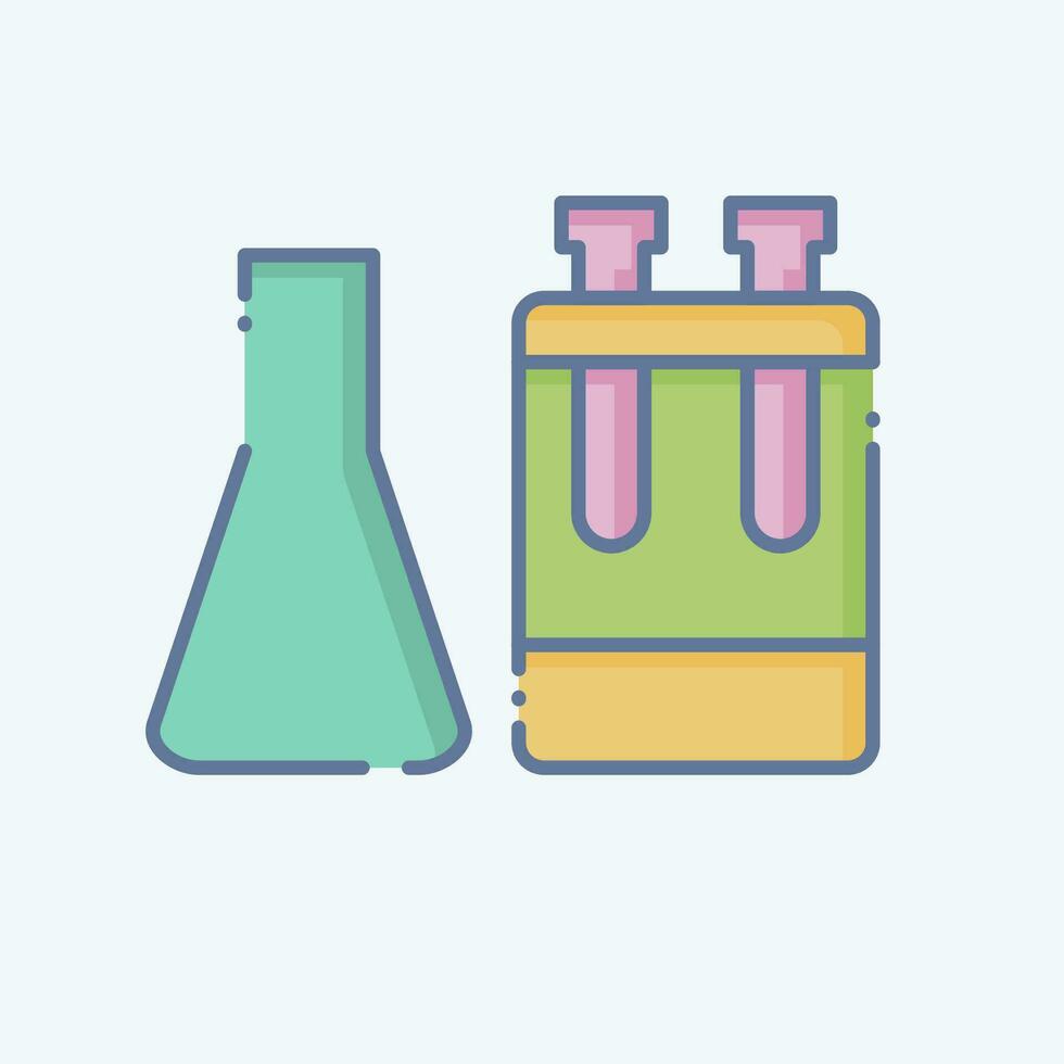 Icon Laboratory. related to World Cancer symbol. doodle style. simple design editable. simple illustration vector