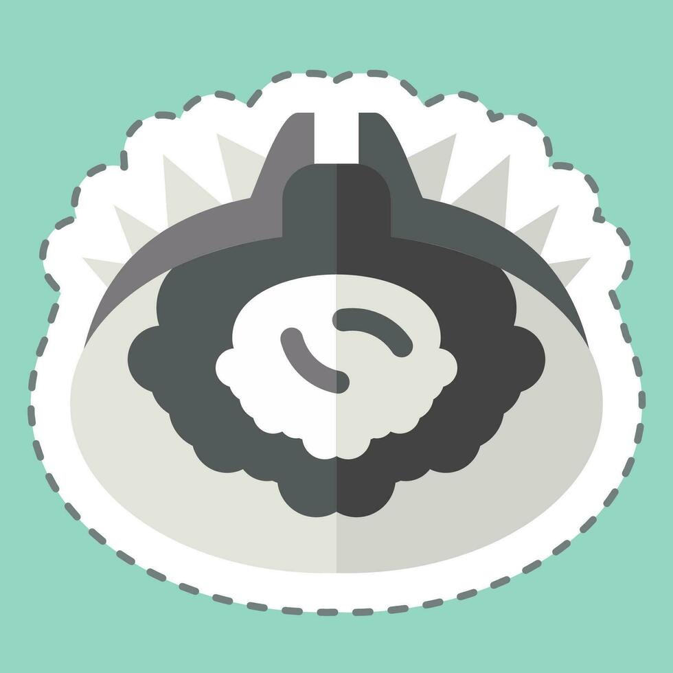 Sticker line cut Kani Miso. related to Sushi symbol. simple design editable. simple illustration vector