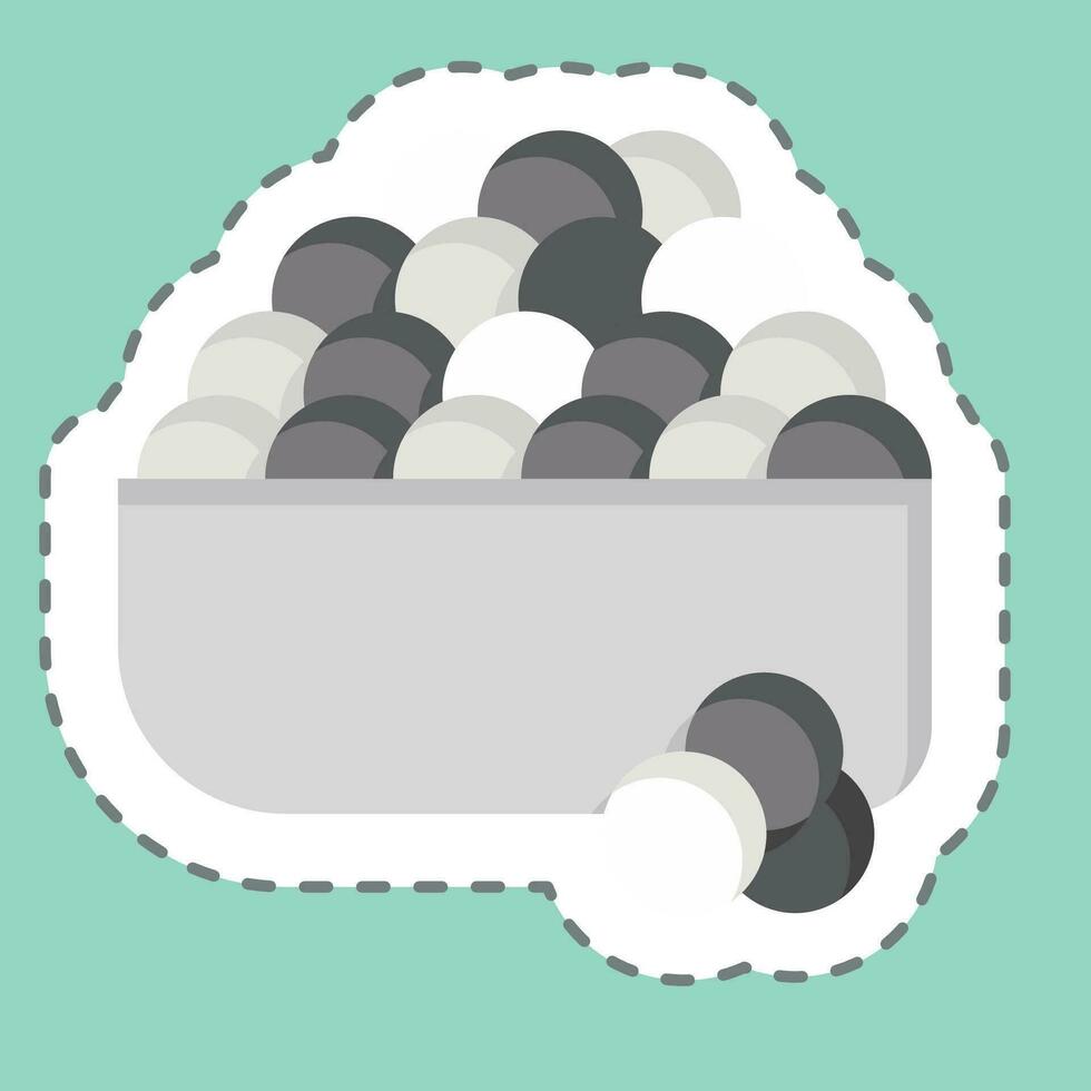 Sticker line cut Ikura. related to Sushi symbol. simple design editable. simple illustration vector