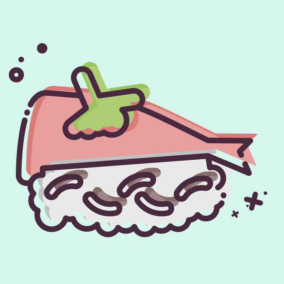 Icon Iwashi. related to Sushi symbol. MBE style. simple design editable. simple illustration vector