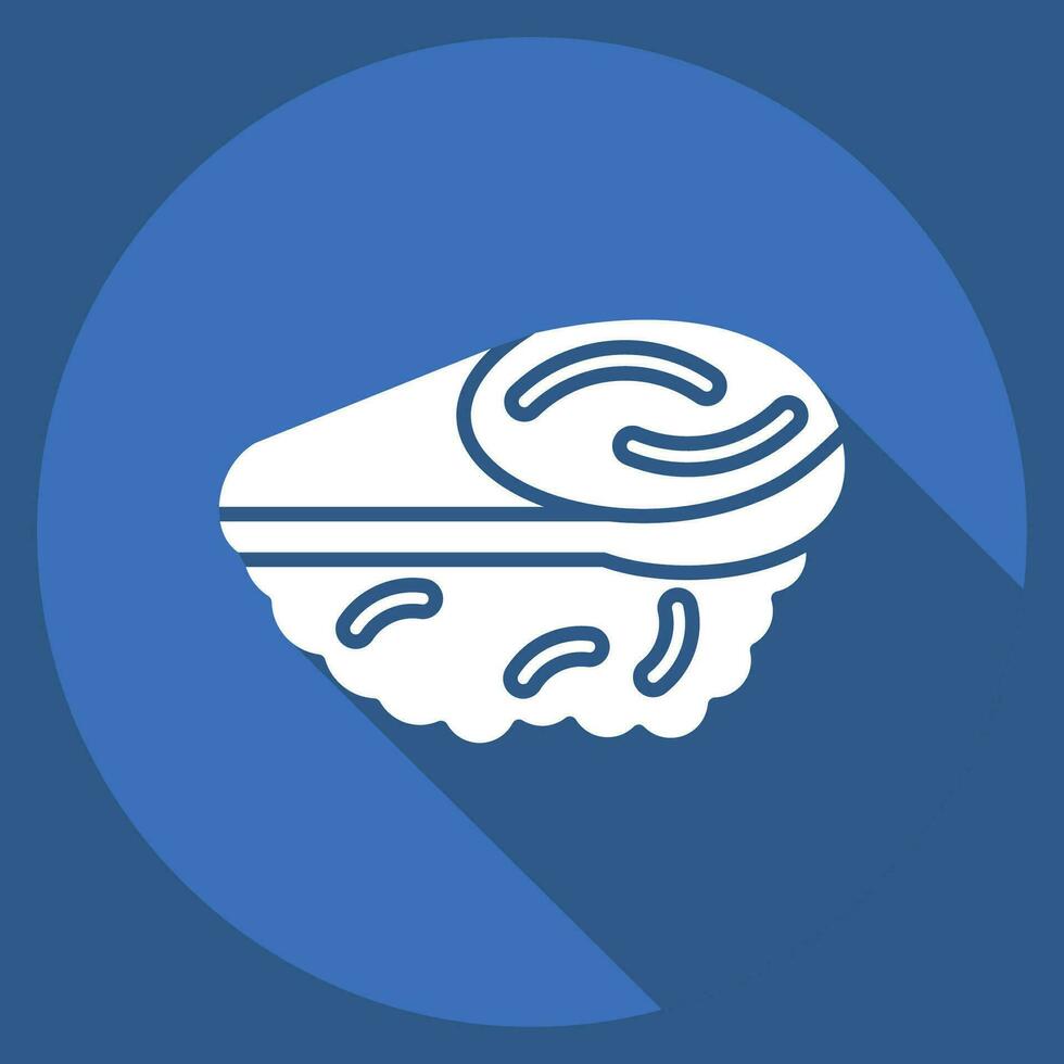 Icon Madai. related to Sushi symbol. long shadow style. simple design editable. simple illustration vector