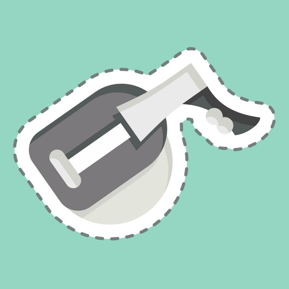 Sticker line cut Oud Sala. related to Turkey symbol. simple design editable. simple illustration vector