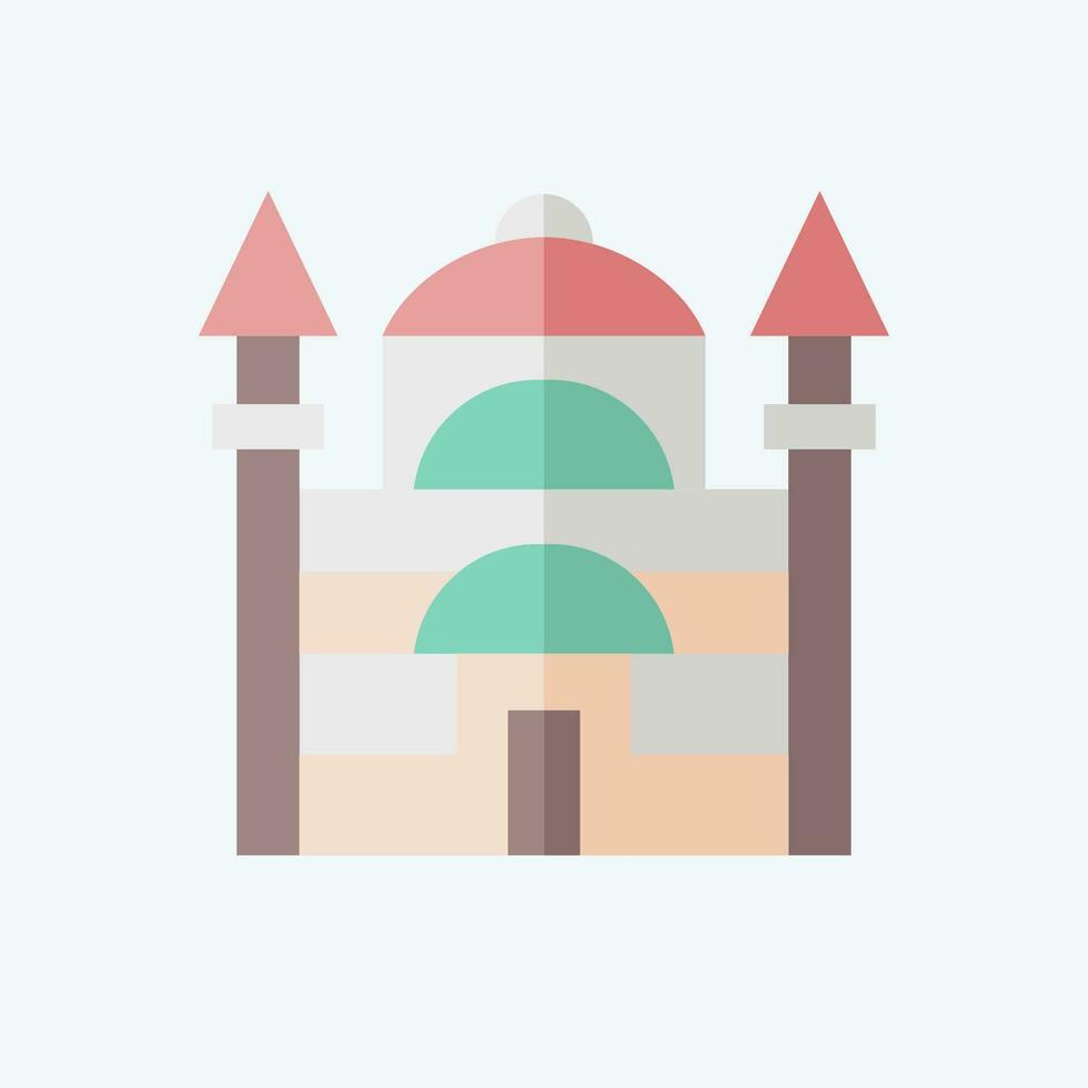 Icon Blue Mosque. related to Turkey symbol. flat style. simple design editable. simple illustration vector