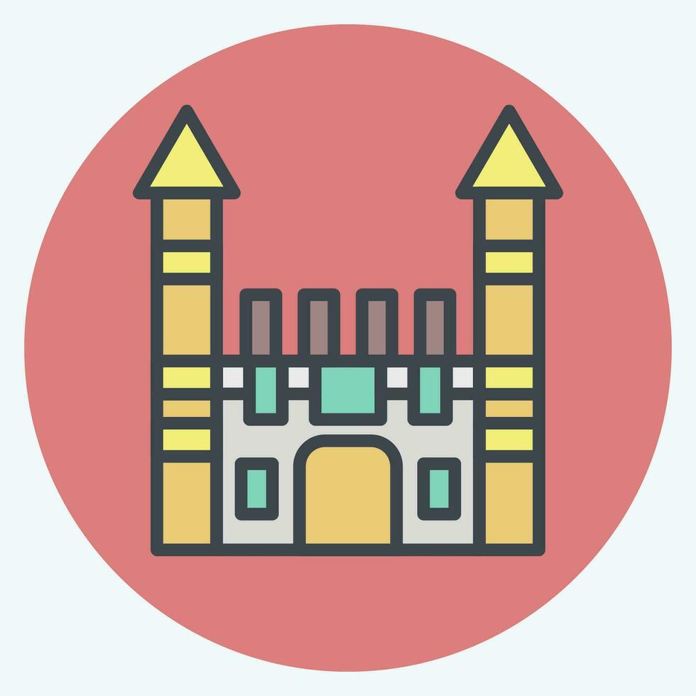 Icon Toplapi Palace. related to Turkey symbol. color mate style. simple design editable. simple illustration vector