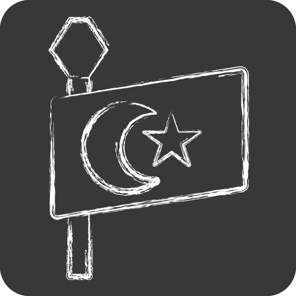 Icon Turkey Flag. related to Turkey symbol. chalk Style. simple design editable. simple illustration vector