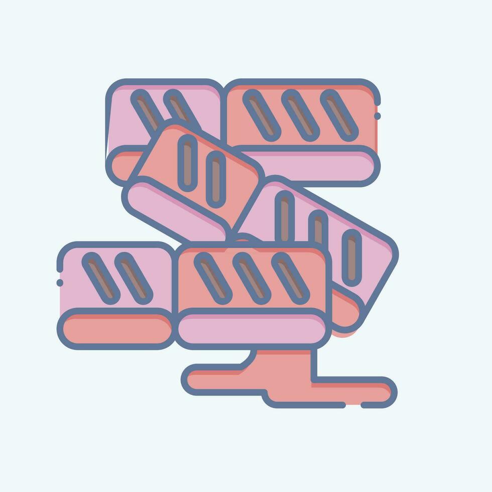 Icon Salmon. related to Sushi symbol. doodle style. simple design editable. simple illustration vector