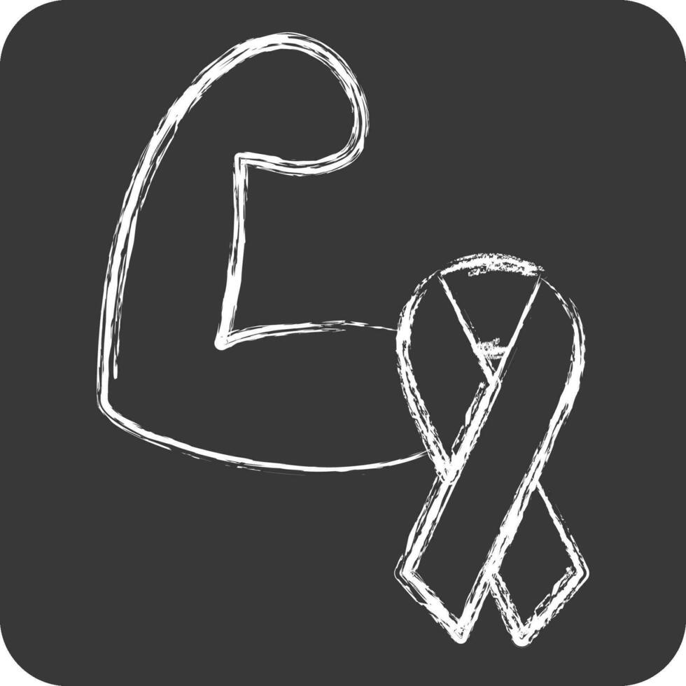 Icon Strong. related to World Cancer symbol. chalk Style. simple design editable. simple illustration vector