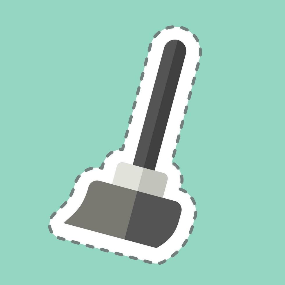 Sticker line cut Broom. related to Cleaning symbol. simple design editable. simple illustration vector