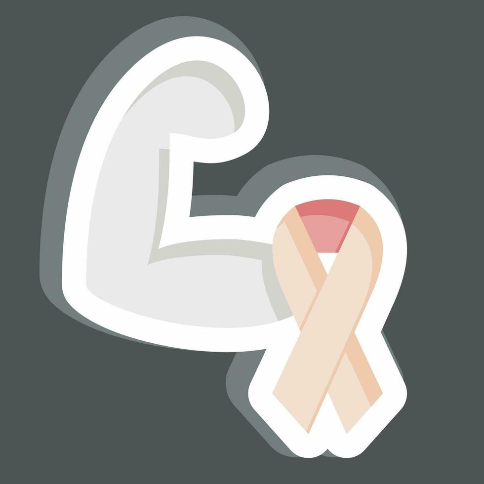 Sticker Strong. related to World Cancer symbol. simple design editable. simple illustration vector