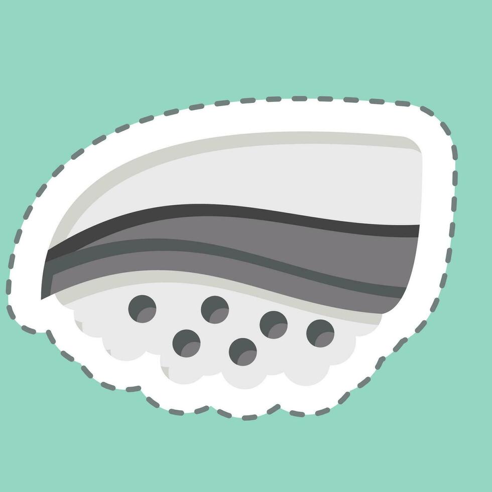 Sticker line cut Buri. related to Sushi symbol. simple design editable. simple illustration vector