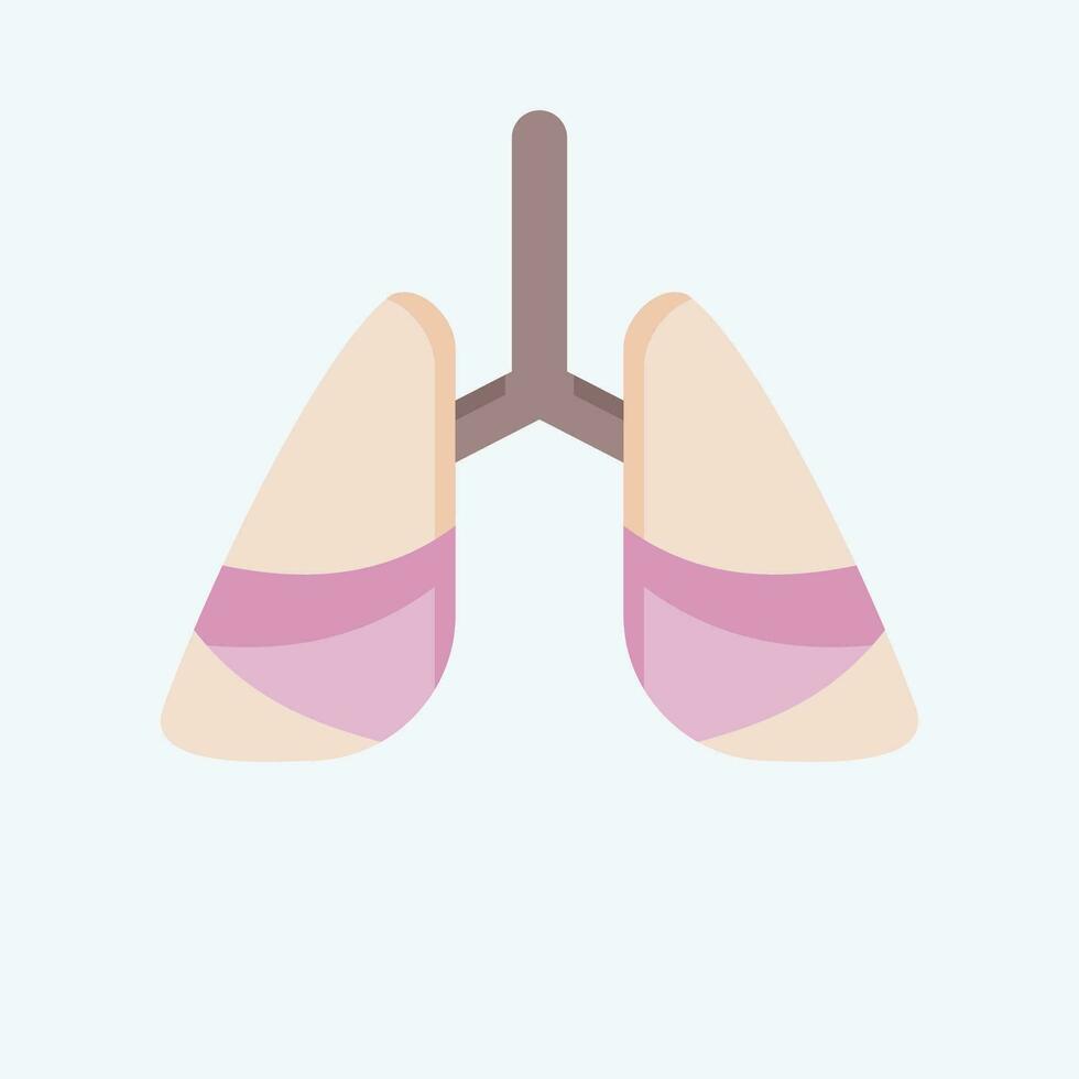 Icon Lung Cancer. related to World Cancer symbol. flat style. simple design editable. simple illustration vector