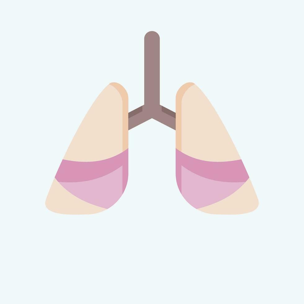 Icon Lung Cancer. related to World Cancer symbol. flat style. simple design editable. simple illustration vector