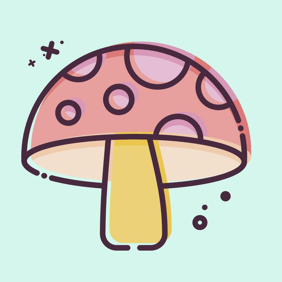 Icon Mushroom. related to Fruit and Vegetable symbol. MBE style. simple design editable. simple illustration vector