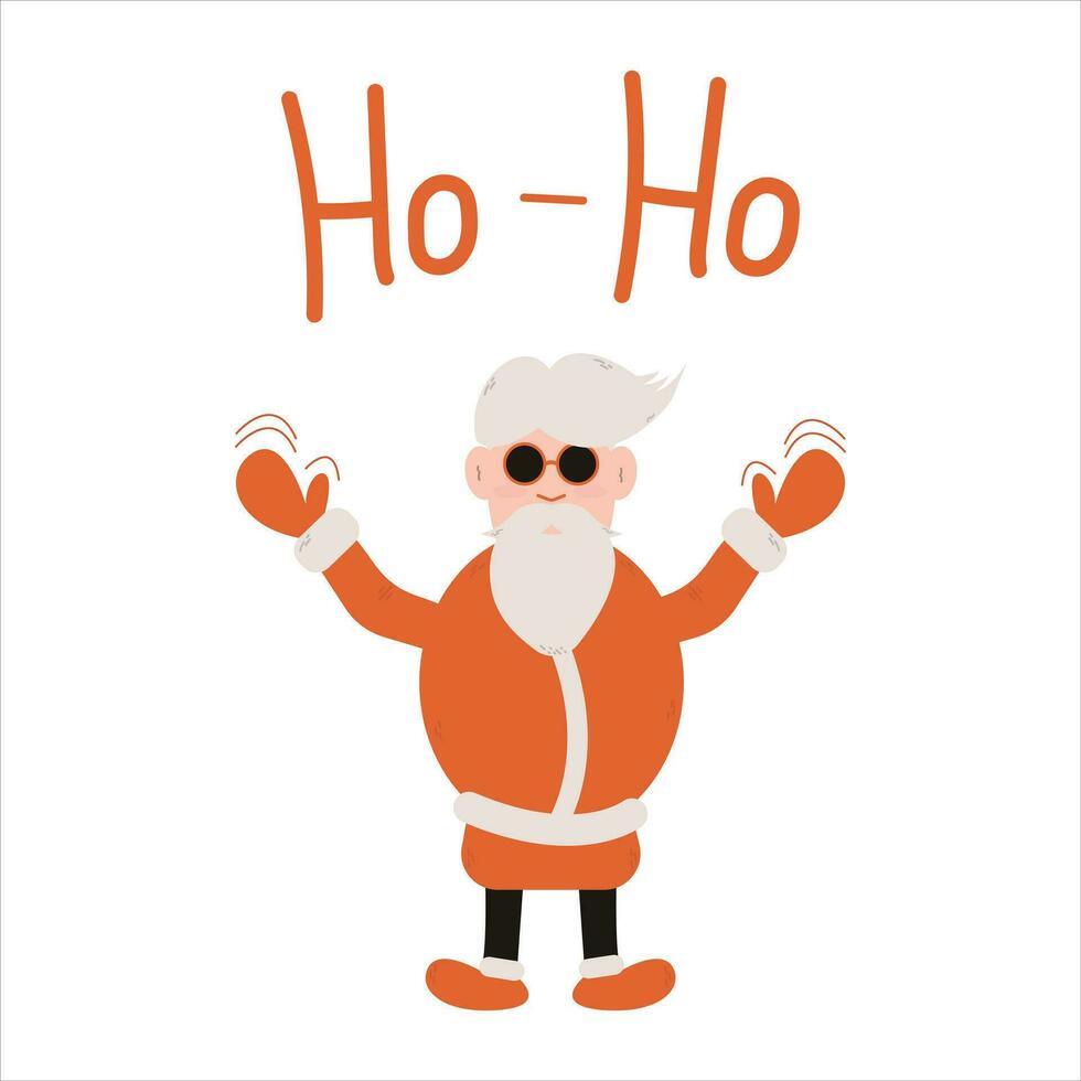 gracioso Navidad personaje levanta su mano arriba. vector