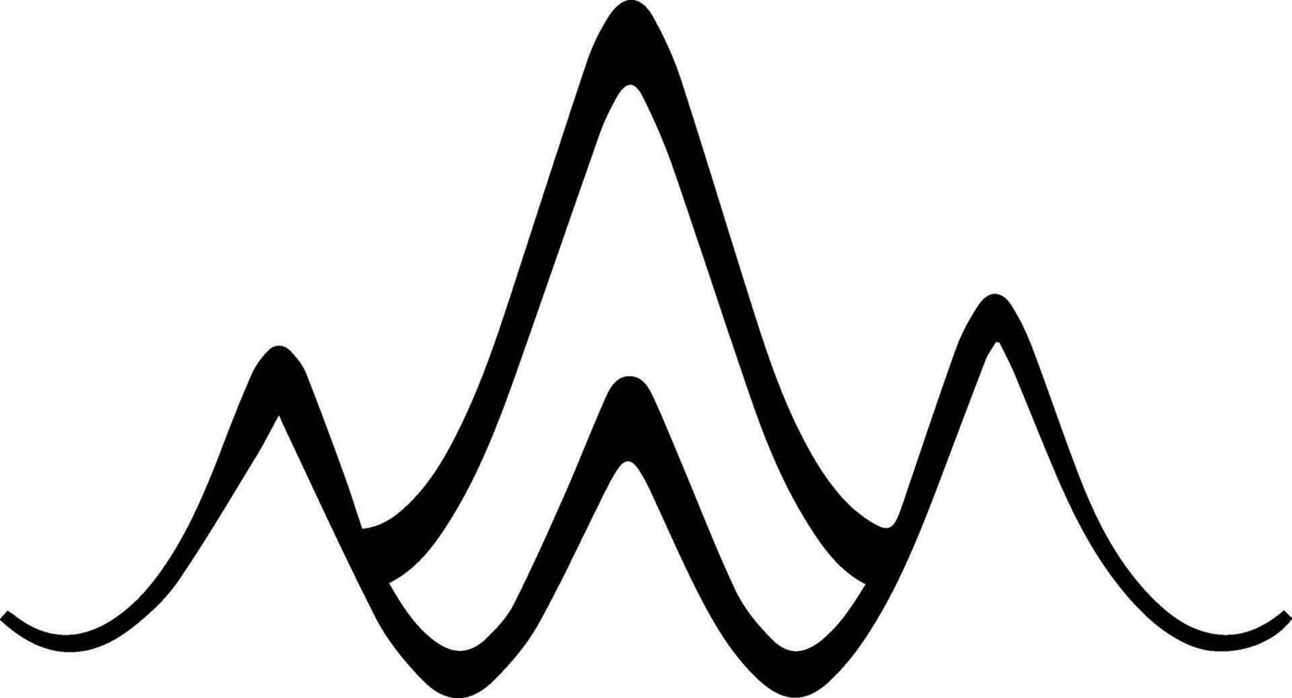 sound waves or music logo in flat line art style vector