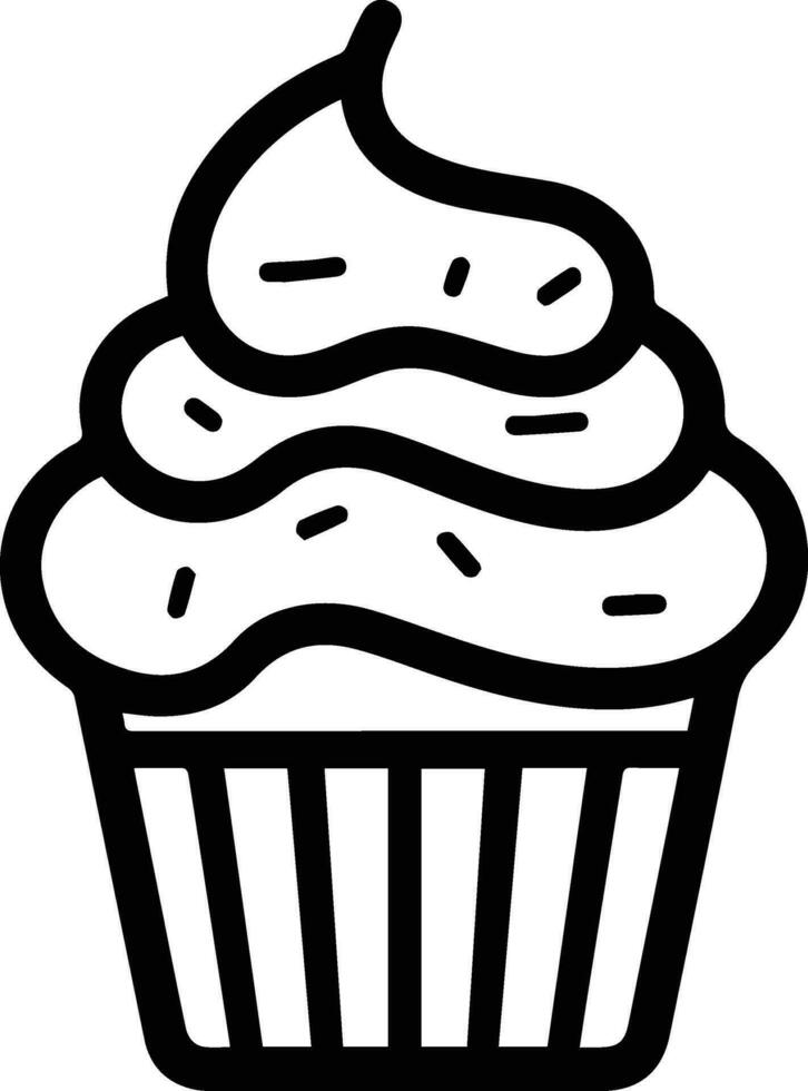 Cupcakes logo in flat line art style vector