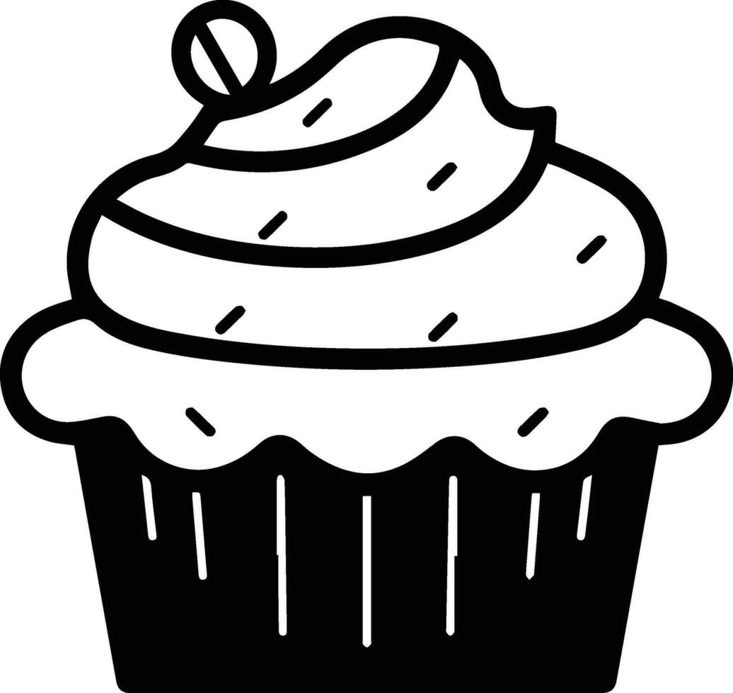 Cupcakes logo in flat line art style vector