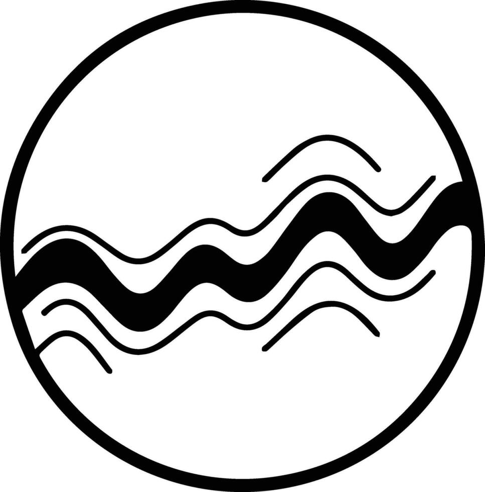 sound waves or music logo in flat line art style vector