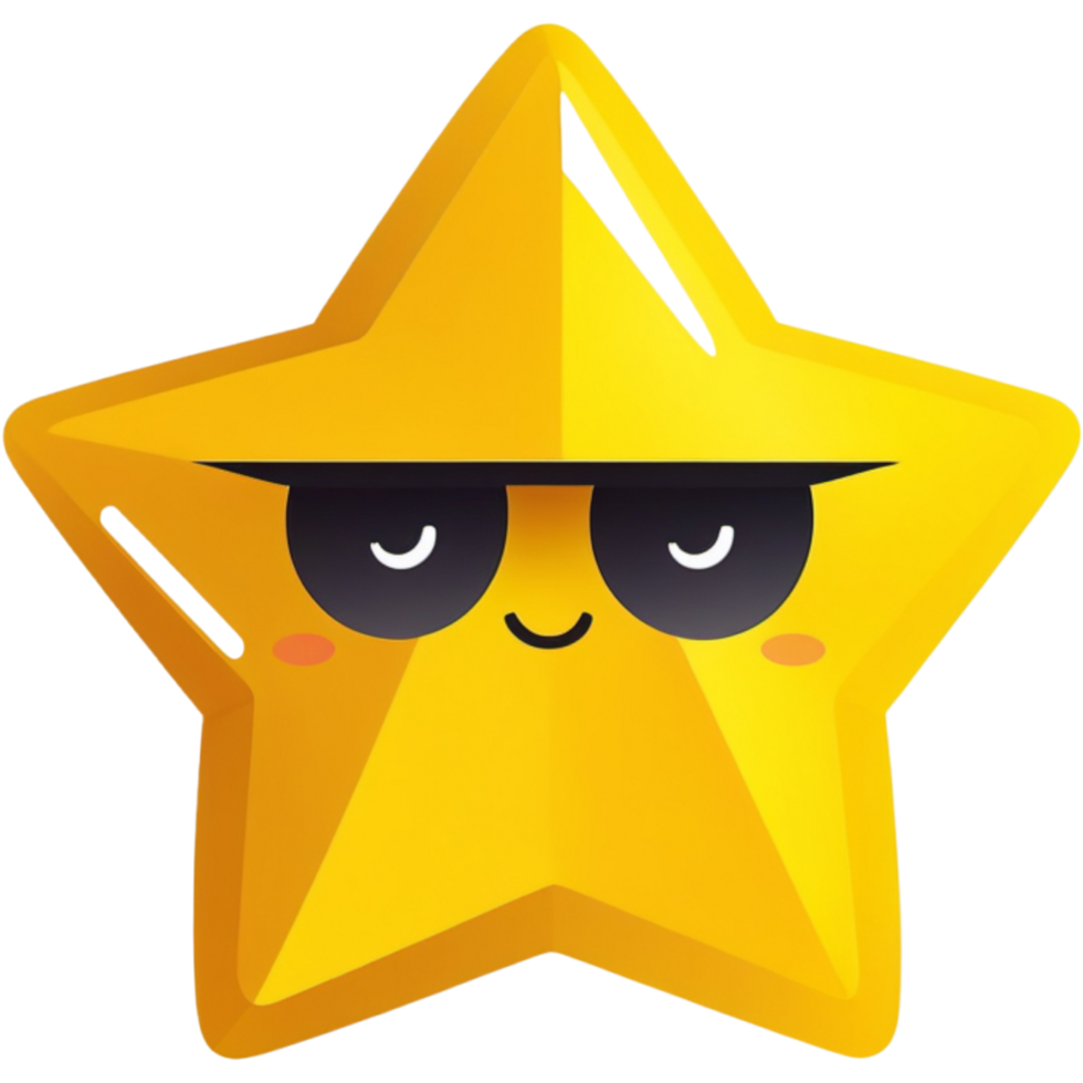Yellow star face.AI Generative png