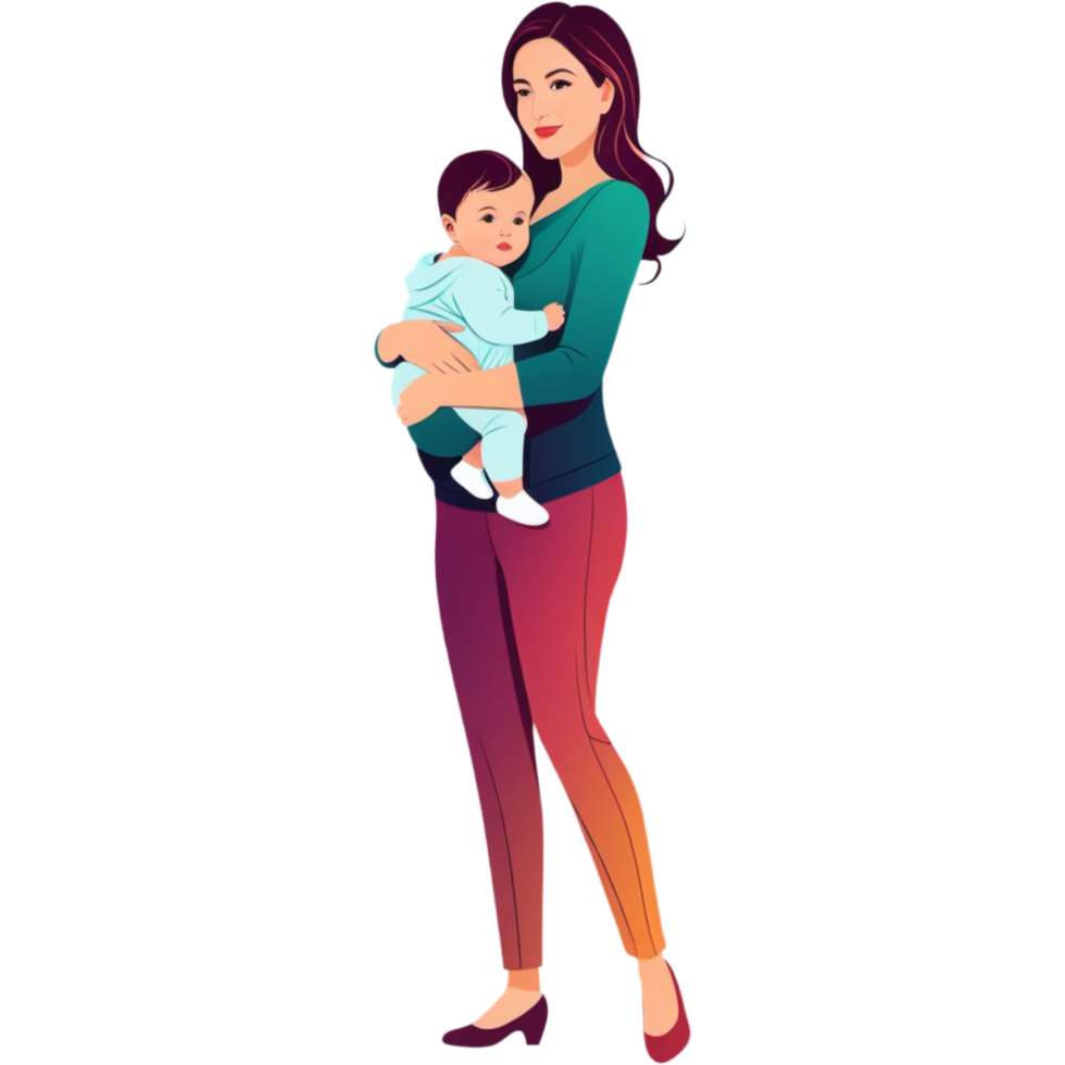 Mom and baby.AI Generative png