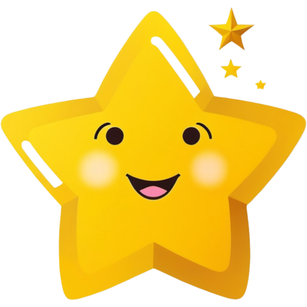 Yellow star face.AI Generative png