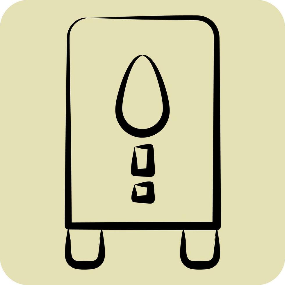 Icon Wet Floor Sign. related to Cleaning symbol. hand drawn style. simple design editable. simple illustration vector