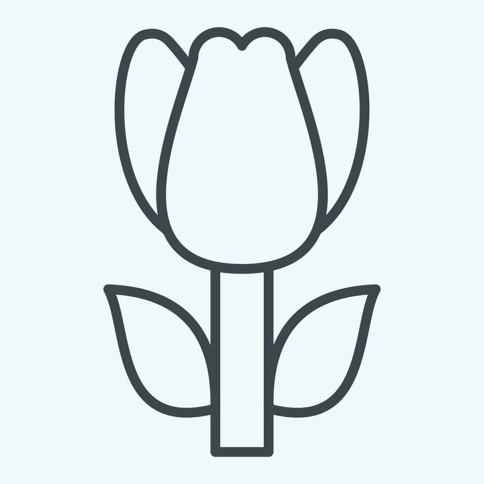 Icon Tulip. related to Turkey symbol. line style. simple design editable. simple illustration vector