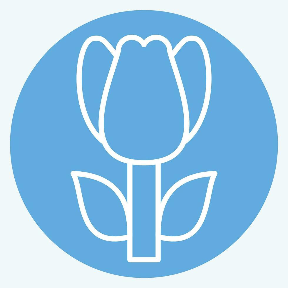 Icon Tulip. related to Turkey symbol. blue eyes style. simple design editable. simple illustration vector