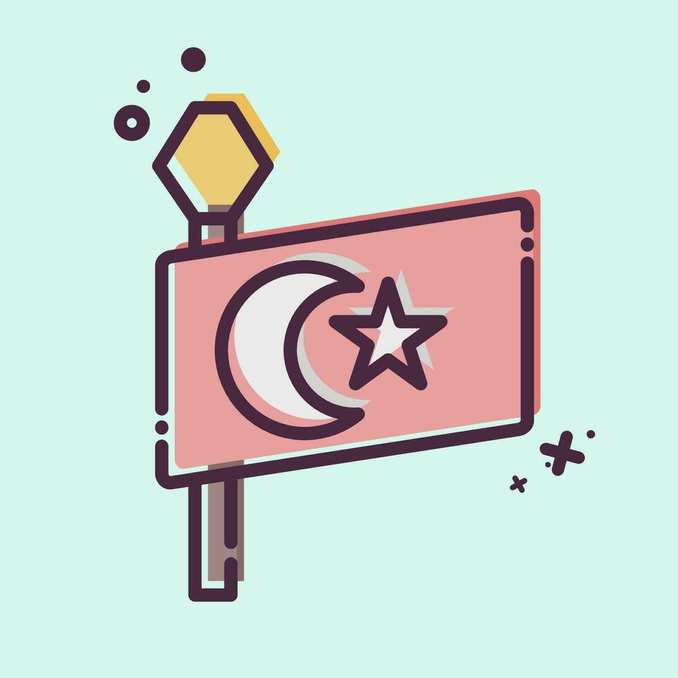 Icon Turkey Flag. related to Turkey symbol. MBE style. simple design editable. simple illustration vector