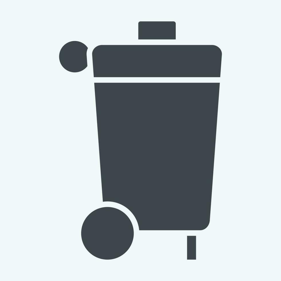 Icon Garbage Bin. related to Cleaning symbol. glyph style. simple design editable. simple illustration vector