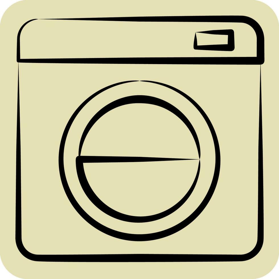 Icon Washing Machine. related to Cleaning symbol. hand drawn style. simple design editable. simple illustration vector