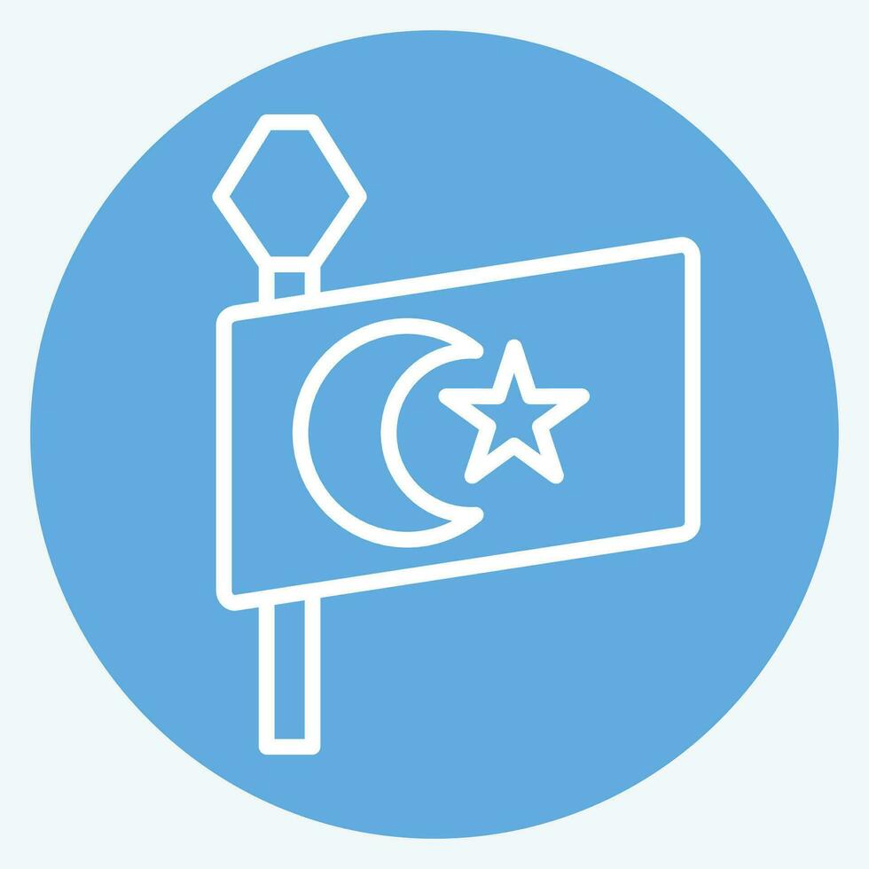 Icon Turkey Flag. related to Turkey symbol. blue eyes style. simple design editable. simple illustration vector