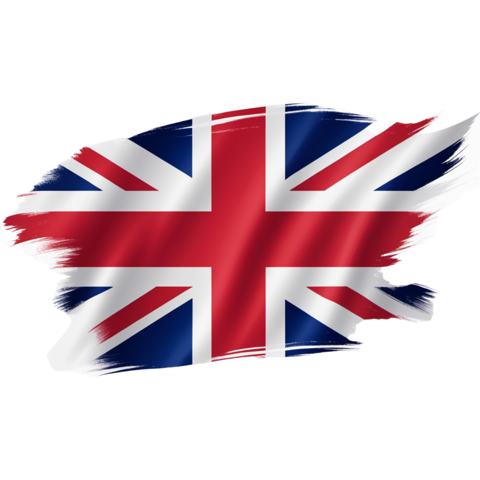 Brush stroke United Kingdom flag.AI Generative png